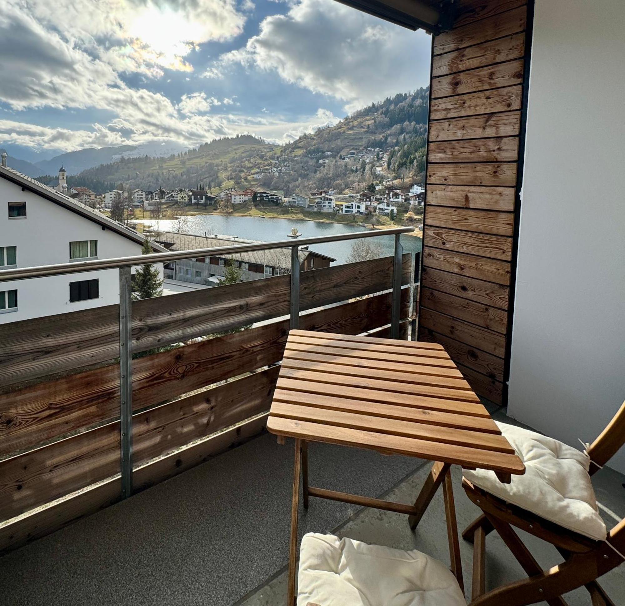 Studio Mit See- Und Bergblick Laax Exteriér fotografie
