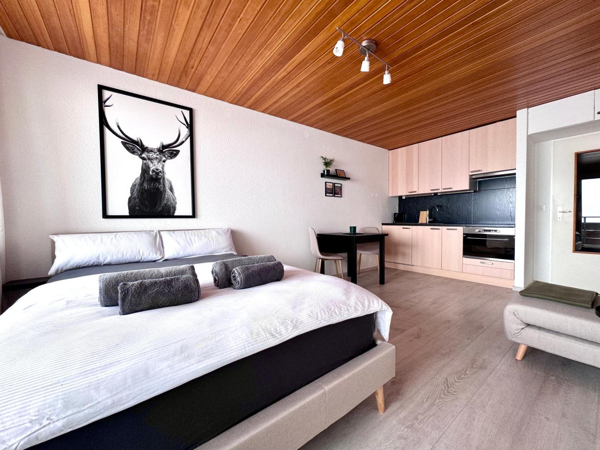 Studio Mit See- Und Bergblick Laax Exteriér fotografie